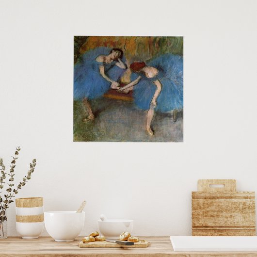 Edgar Degas - Twee danseres Blue Tutu Redhead Danc Poster (Keuken)