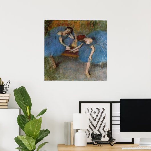 Edgar Degas - Twee danseres Blue Tutu Redhead Danc Poster (Thuiskantoor)