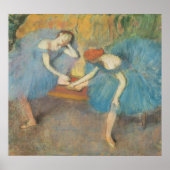 Edgar Degas | Twee dansers in Rest, dansers in bla Poster (Voorkant)