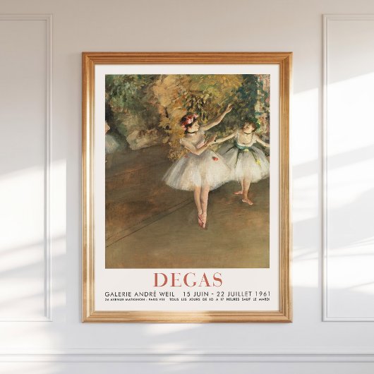 Edgar Degas Twee dansers op podium Art Ballet Prin Poster