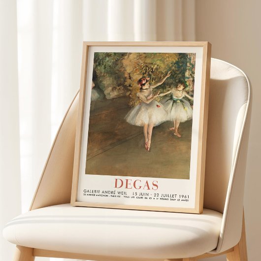 Edgar Degas Twee dansers op podium Art Ballet Prin Poster