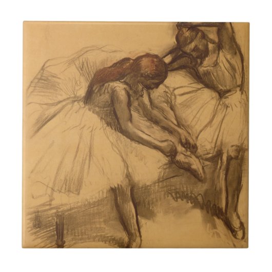 Edgar Degas | Twee dansers Tegeltje (Voorkant)