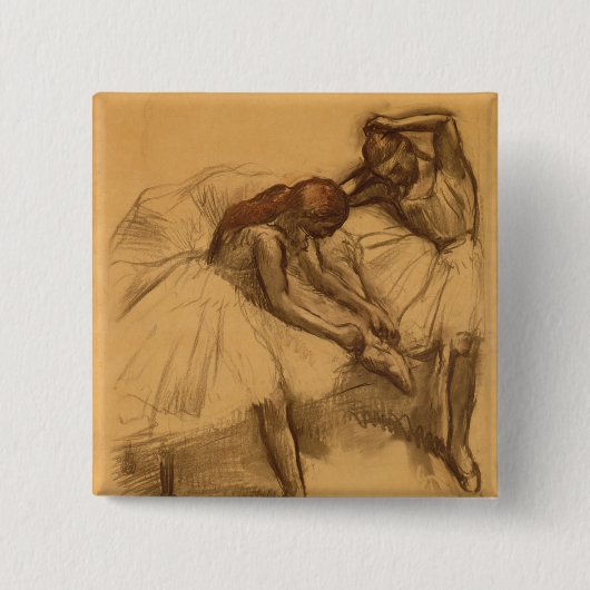 Edgar Degas | Twee dansers Vierkante Button 5,1 Cm (Voorkant)