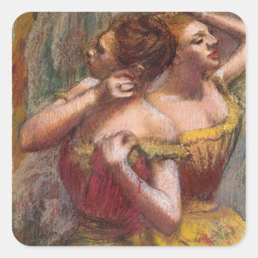 Edgar Degas | Twee dansers Vierkante Sticker (Voorkant)