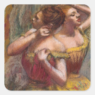Edgar Degas   Twee dansers Vierkante Sticker
