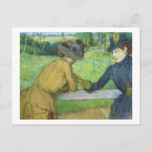 Edgar Degas | Twee vrouwen die op een poort leunen Briefkaart (Voorkant)