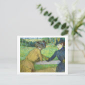Edgar Degas | Twee vrouwen die op een poort leunen Briefkaart (Staand voorkant)