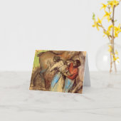 Edgar Degas - Twee vrouwen die paarden wassen Kaart (Gele Bloem)
