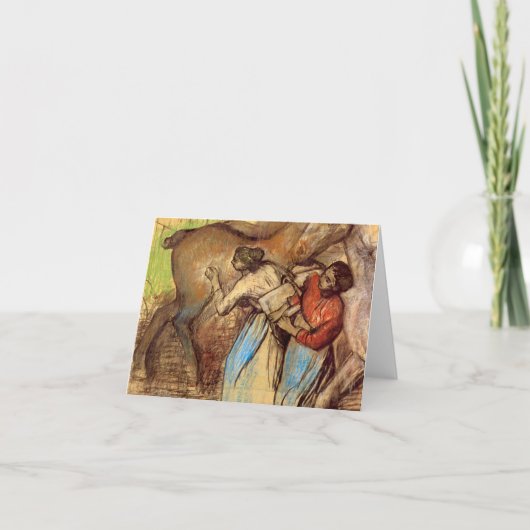 Edgar Degas - Twee vrouwen die paarden wassen Kaart (Voorkant)