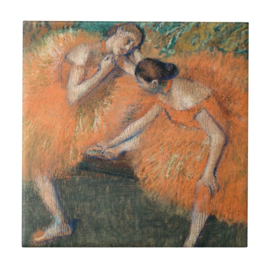 Edgar Degas Two Dancers, amber Tegeltje (Voorkant)