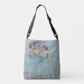 Edgar Degas Two Dancers, pastelblauw Crossbody Tas (Achterkant)