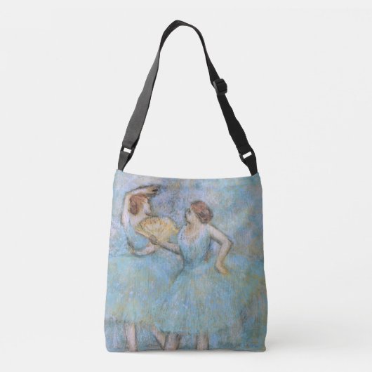 Edgar Degas Two Dancers, pastelblauw Crossbody Tas (Achterkant)