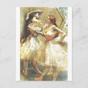 Edgar Degas Two danser Women Fan Dress Bow Tutu Briefkaart