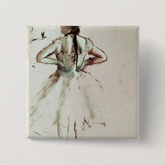 Edgar Degas | Van achteren bekeken danser Vierkante Button 5,1 Cm (Voorkant)
