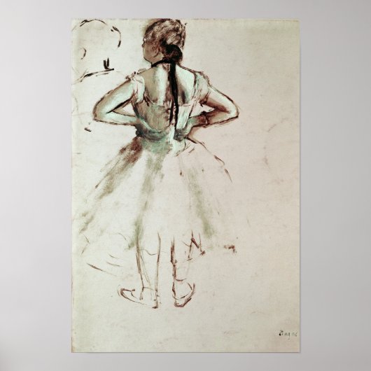 Edgar Degas | Van achteren bekeken danseres Poster (Voorkant)