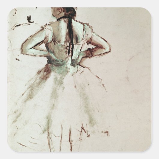 Edgar Degas | Van achteren bekeken danseres Vierkante Sticker (Voorkant)