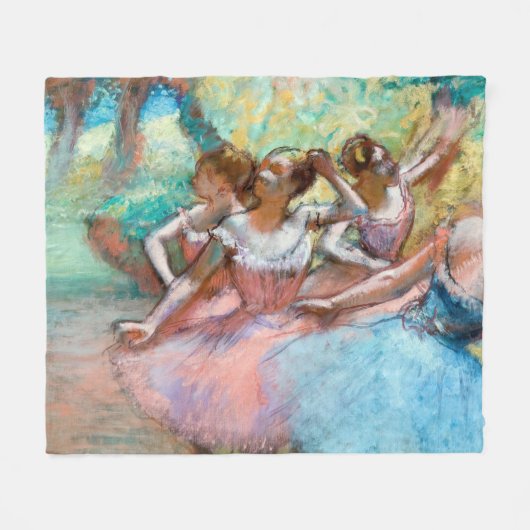 Edgar Degas - Vier Ballerinas in Stage Fleece Deken (Voorkant (Horizontaal))
