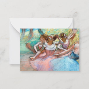 Edgar Degas - Vier Ballerinas in Stage Notitiekaartje