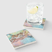 Edgar Degas - Vier Ballerinas in Stage Stenen Onderzetter (Zijkant)