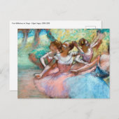 Edgar Degas - Vier ballerina's op het podium Briefkaart (Voorkant / Achterkant)