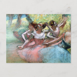 Edgar Degas   Vier ballerinas op het podium Briefkaart