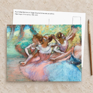 Edgar Degas - Vier ballerina's op het podium Briefkaart