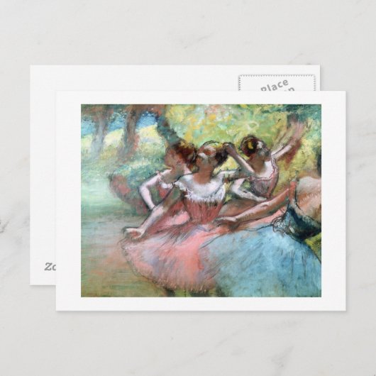 Edgar Degas | Vier ballerinas op het podium Briefkaart (Voorkant / Achterkant)