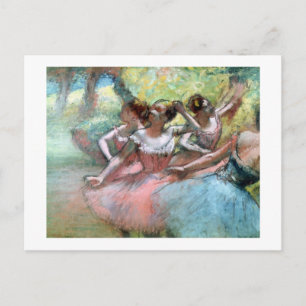 Edgar Degas   Vier ballerinas op het podium Briefkaart