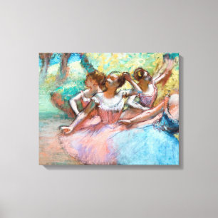 Edgar Degas - Vier ballerina's op het podium Canvas Afdruk