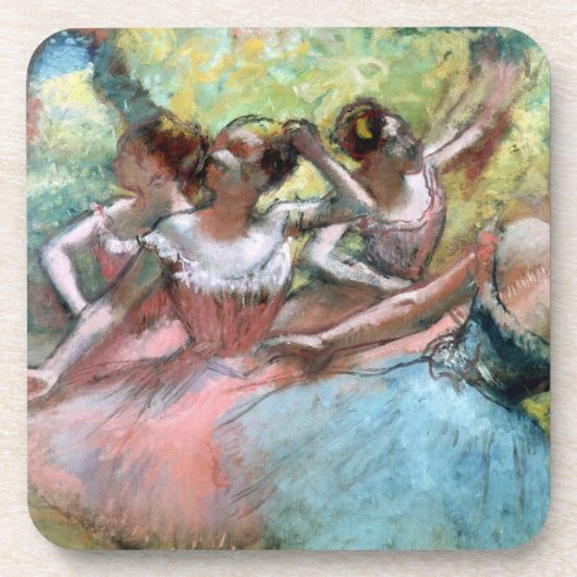Edgar Degas | Vier ballerinas op het podium Onderzetter (Voorkant)