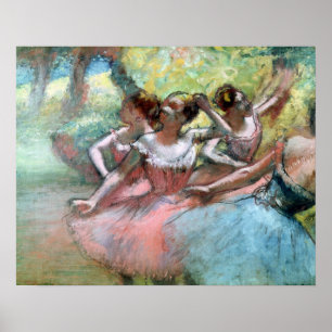 Edgar Degas   Vier ballerinas op het podium Poster