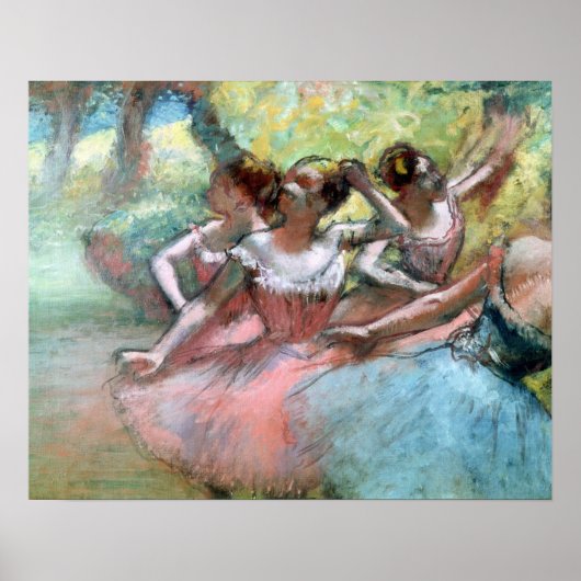 Edgar Degas | Vier ballerinas op het podium Poster (Voorkant)