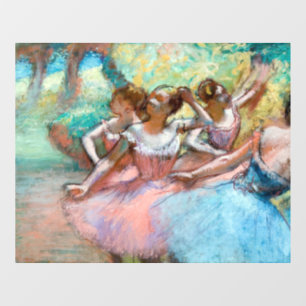 Edgar Degas - Vier ballerina's op het podium Raamsticker