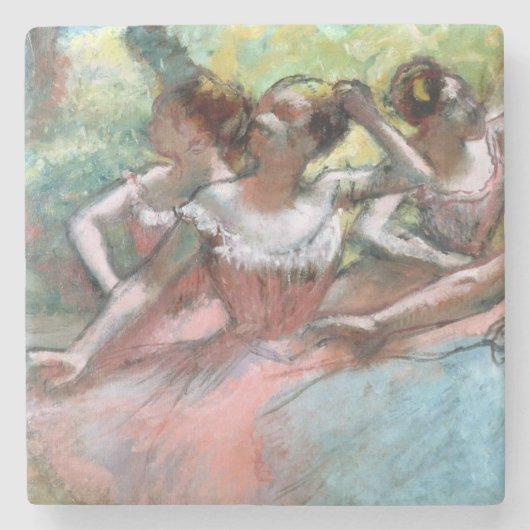 Edgar Degas | Vier ballerinas op het podium Stenen Onderzetter (Voorkant)