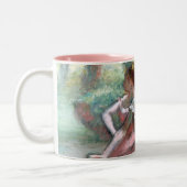 Edgar Degas | Vier ballerinas op het podium Tweekleurige Koffiemok (Links)