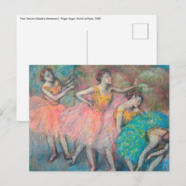 Edgar Degas - Vier dansers Briefkaart