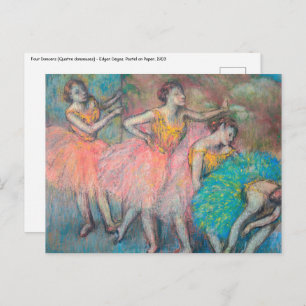 Edgar Degas - Vier dansers Briefkaart