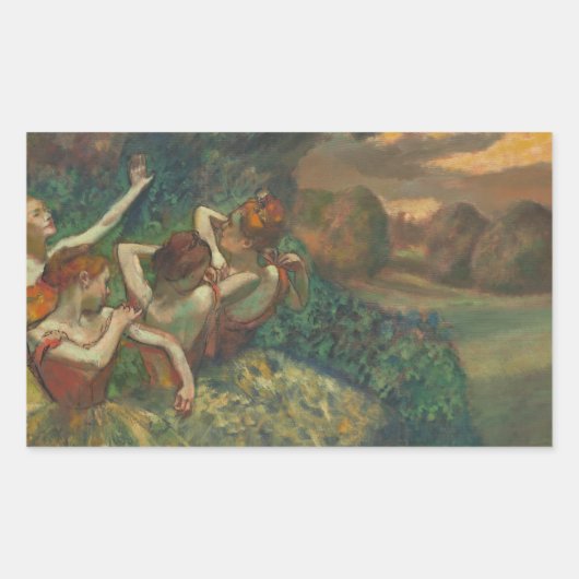 Edgar Degas Vier Dansers Impressionist Rechthoekige Sticker (Voorkant)