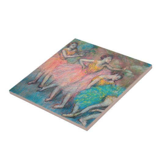 Edgar Degas - Vier dansers Tegeltje (Zijkant)