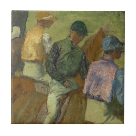 Edgar Degas | Vier Jockeys Tegeltje (Voorkant)