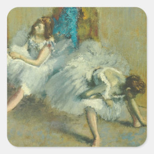 Edgar Degas   Vóór de ballet, 1890-1892 Vierkante Sticker