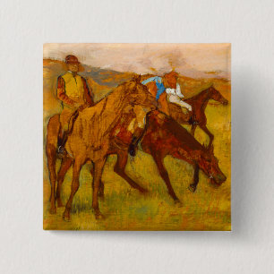 Edgar Degas voor de race Vierkante Button 5,1 Cm