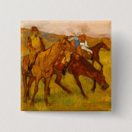 Edgar Degas voor de race Vierkante Button 5,1 Cm (Voorkant)