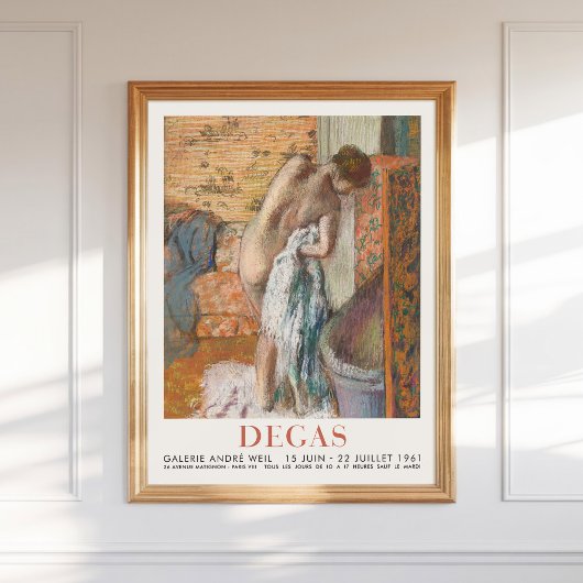 Edgar Degas Vrouw Drogen Zelf Art Pastel Poster