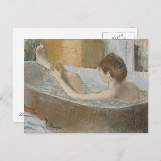 Edgar Degas | Vrouw in haar Bath, sponk haar been Briefkaart (Voorkant / Achterkant)