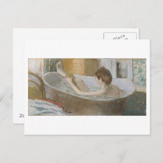 Edgar Degas | Vrouw in haar Bath, sponk haar been Briefkaart (Voorkant / Achterkant)