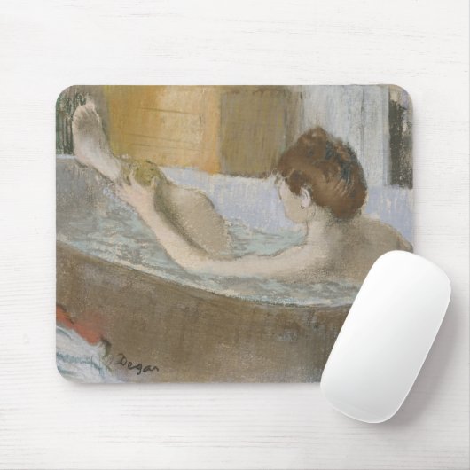 Edgar Degas | Vrouw in haar Bath, sponk haar been Muismat (Met muis)