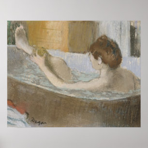 Edgar Degas Vrouw in haar Bath, sponk haar been Poster