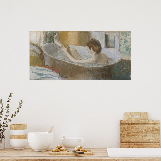 Edgar Degas | Vrouw in haar Bath, sponk haar been Poster (Keuken)