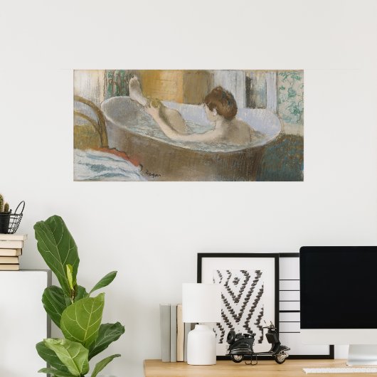 Edgar Degas | Vrouw in haar Bath, sponk haar been Poster (Thuiskantoor)